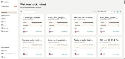 Projects Page - Tile View