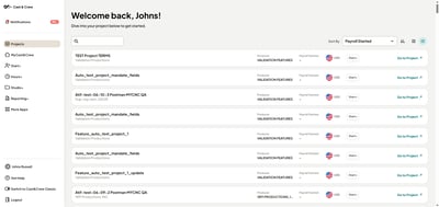 Projects Page Enhancements - List View