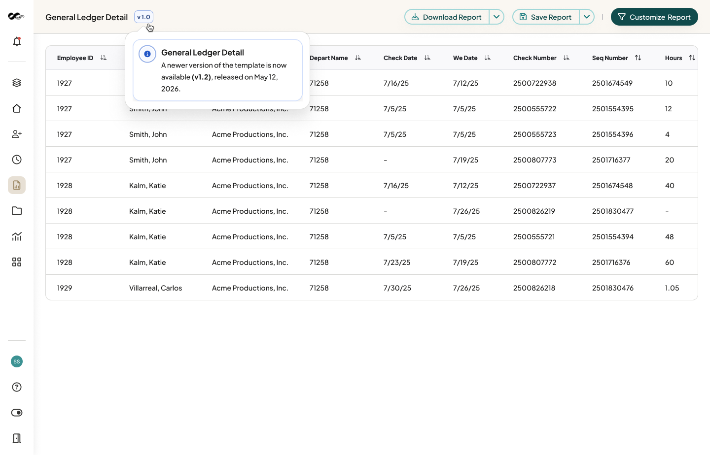 Template Version Tracking