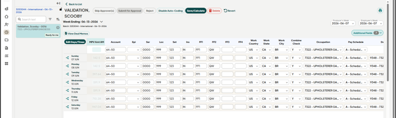 Weekly Timecard Screen Redesign